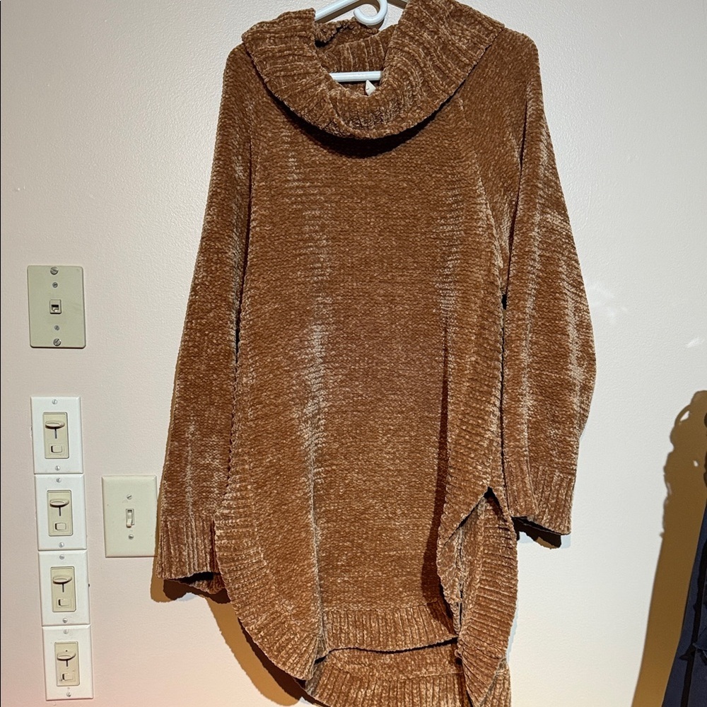 Moth Rich golden Brown Cowl Neck Sweater